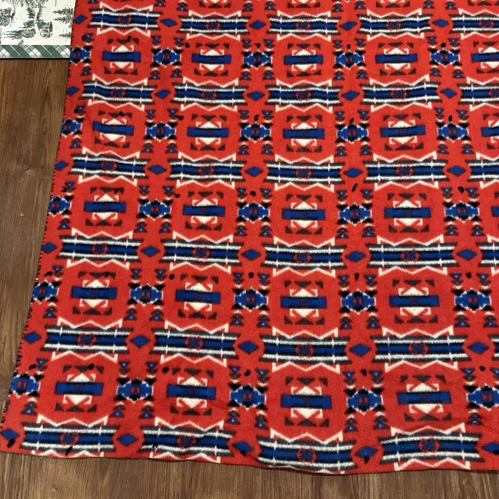 Vintage 90s‎ RARE Southwestern Navajo Blanket Reversible Colorful 70x53